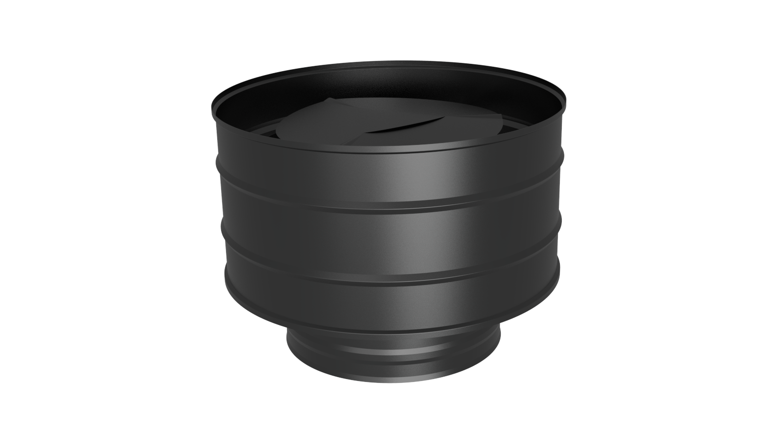 Оголовок с дефлектором, ф 150х220, AISI 439/439, 0,5мм/0,5мм, (К), h=260мм, тип-2 (черный 1000)